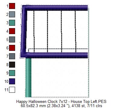 Happy Halloween Clock Ornament - ITH Project - Machine Embroidery Design