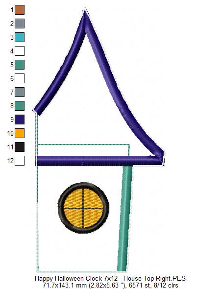 Happy Halloween Clock Ornament - ITH Project - Machine Embroidery Design