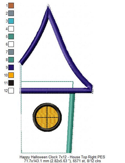 Happy Halloween Clock Ornament - ITH Project - Machine Embroidery Design