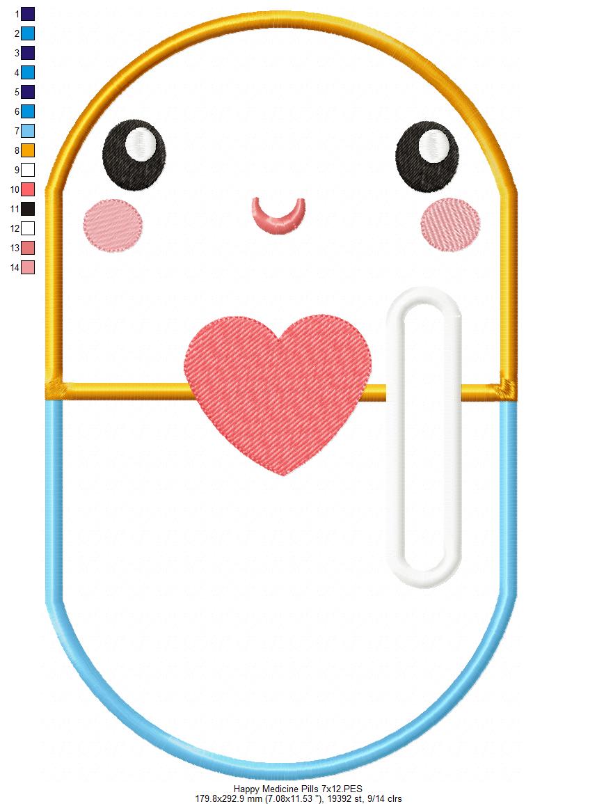 Happy Medicine Pills - Applique Embroidery