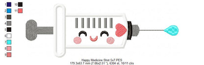 Happy Medicine Shot - Applique Embroidery