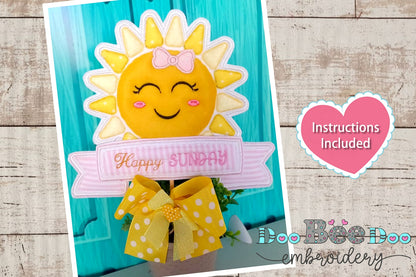 Sun Sunday Ornament - ITH Project - Machine Embroidery Design