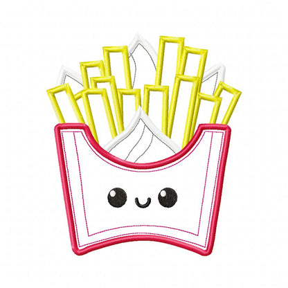 Happy French Fries - Applique - Machine Embroidery Design