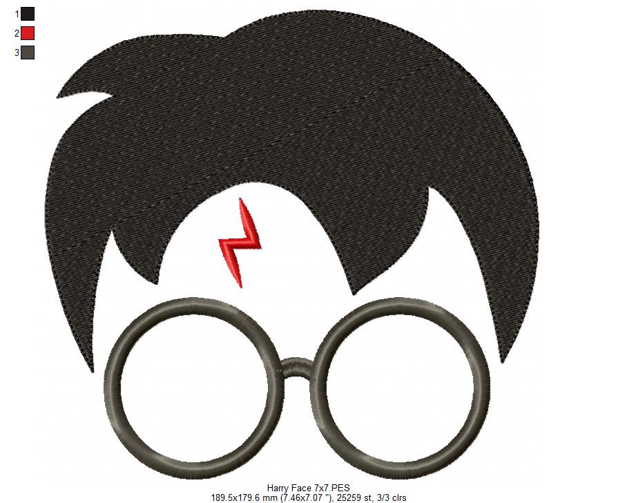 Wizard Boy Face - Fill Stitch - Machine Embroidery Design