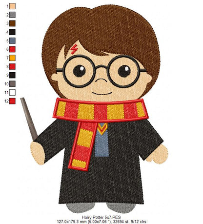 Wizard Boy - Fill Stitch - Machine Embroidery Design