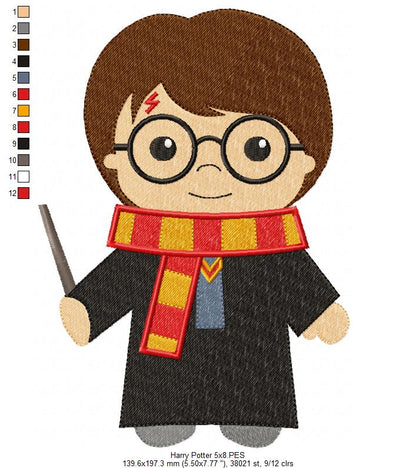 Wizard Boy - Fill Stitch - Machine Embroidery Design