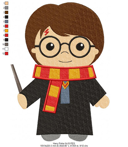 Wizard Boy - Fill Stitch - Machine Embroidery Design