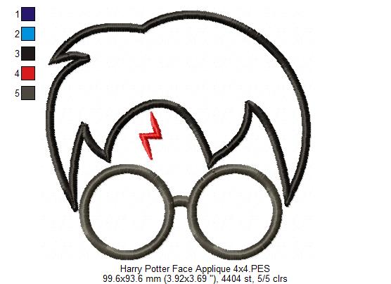 Wizard Boy Face - Applique - Machine Embroidery Design