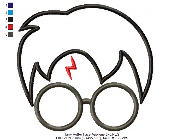 Wizard Boy Face - Applique - Machine Embroidery Design