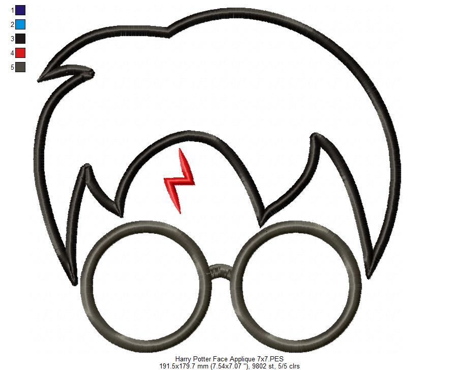 Wizard Boy Face - Applique - Machine Embroidery Design