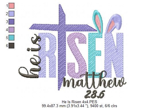 He is Risen - Fill Stitch - Machine Embroidery Design