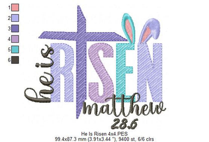 He is Risen - Fill Stitch - Machine Embroidery Design