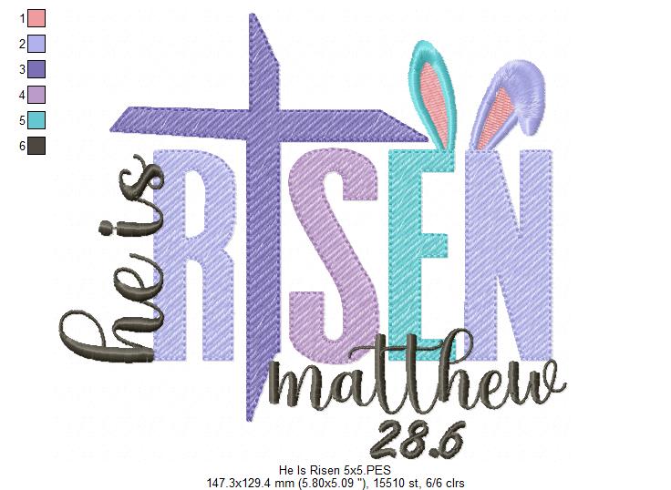 He is Risen - Fill Stitch - Machine Embroidery Design