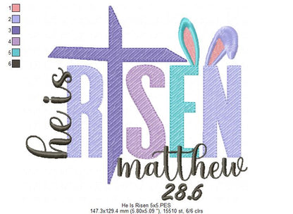 He is Risen - Fill Stitch - Machine Embroidery Design