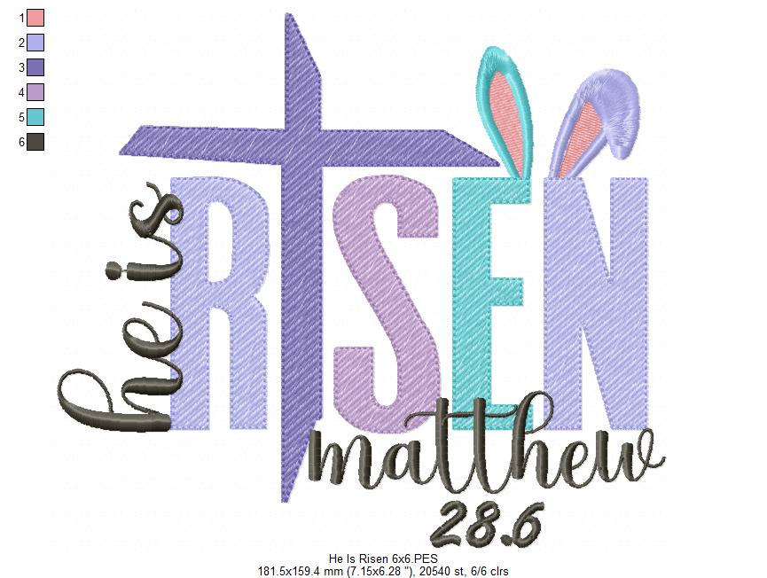 He is Risen - Fill Stitch - Machine Embroidery Design