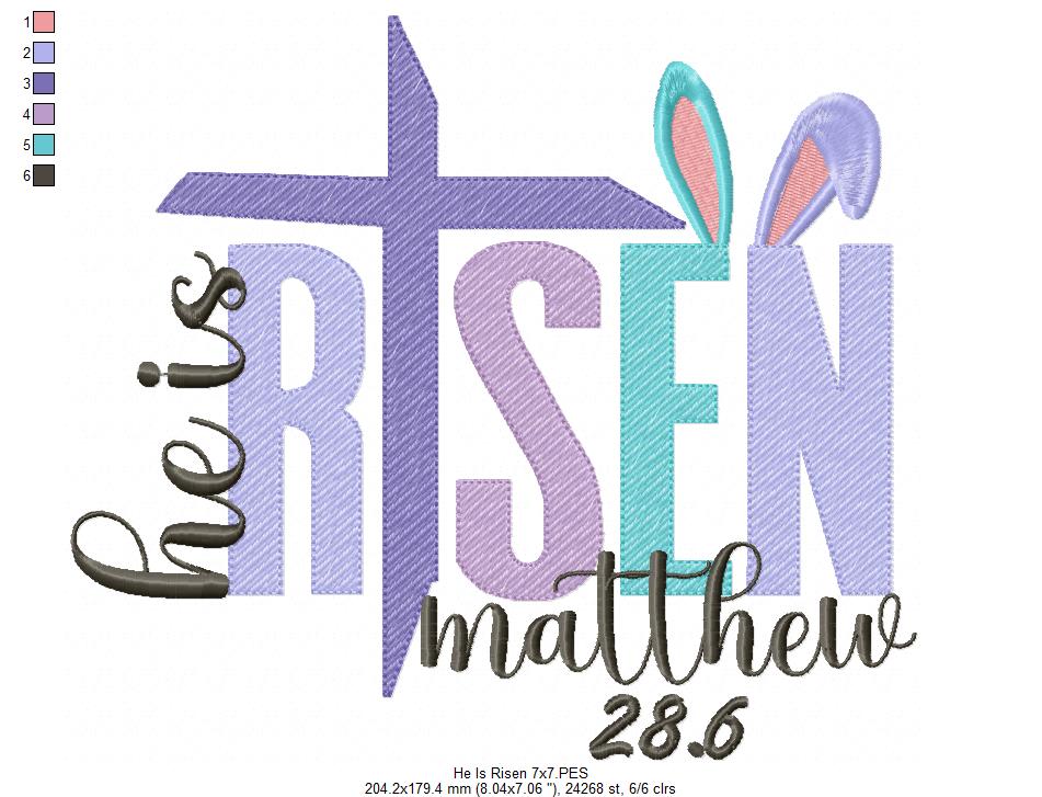 He is Risen - Fill Stitch - Machine Embroidery Design