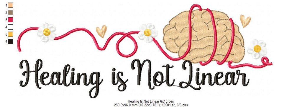 Healing is not Linear - Fill Stitch - Machine Embroidery Design