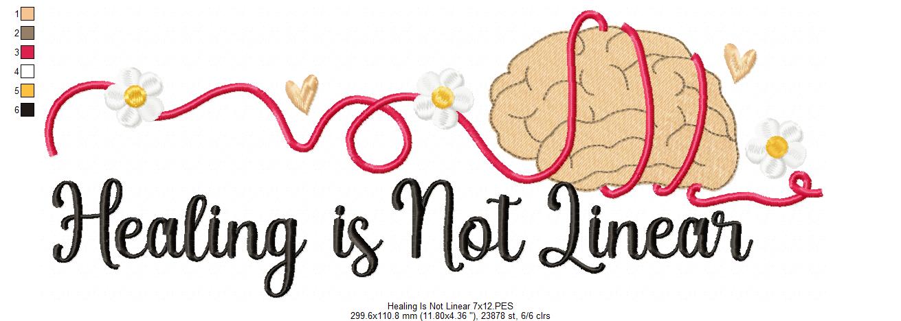 Healing is not Linear - Fill Stitch - Machine Embroidery Design