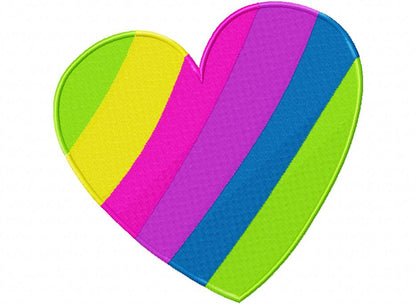 Rainbow Heart Fill Stitch – Fill Stitch - Machine Embroidery Design