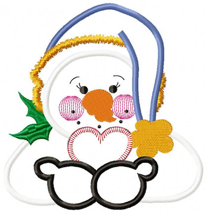 💝 Huggable Snowman Love ❄️ – Applique – Machine Embroidery Design