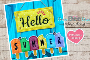 Hello Summer  - ITH Project - Machine Embroidery Design