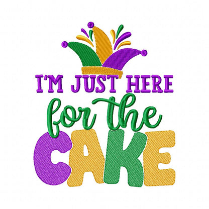 I'm Just Here for the Cake - Rippled Stitch - Machine Embroidery Design
