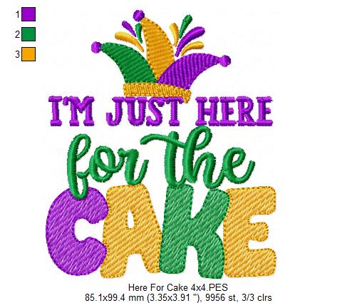 I'm Just Here for the Cake - Rippled Stitch - Machine Embroidery Design