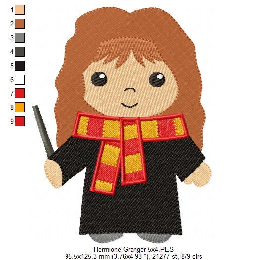 Wizard Girl - Fill Stitch - Machine Embroidery Design