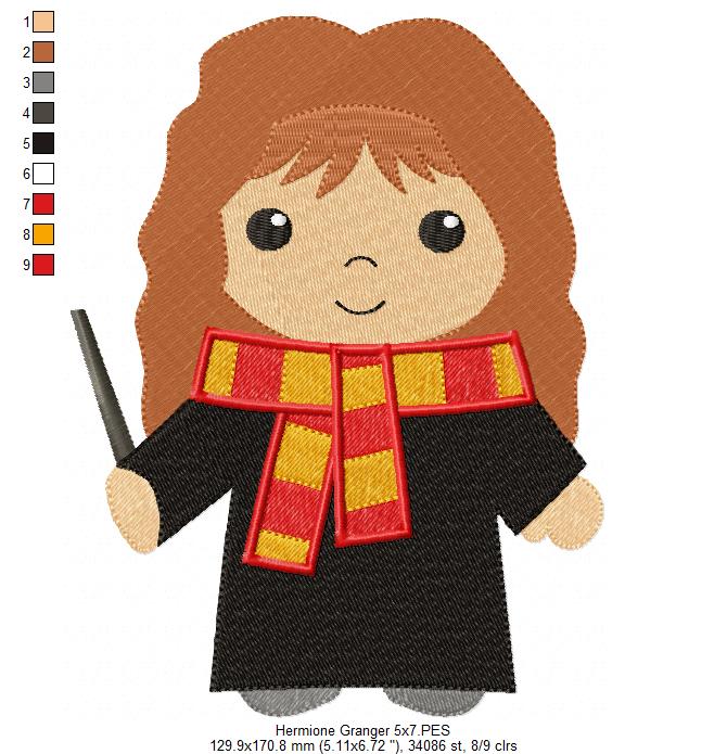Wizard Girl - Fill Stitch - Machine Embroidery Design