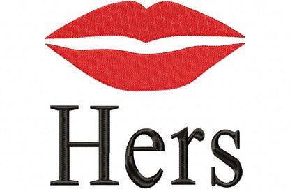 His & Hers Couple Set – Fill Stitch – Machine Embroidery Design