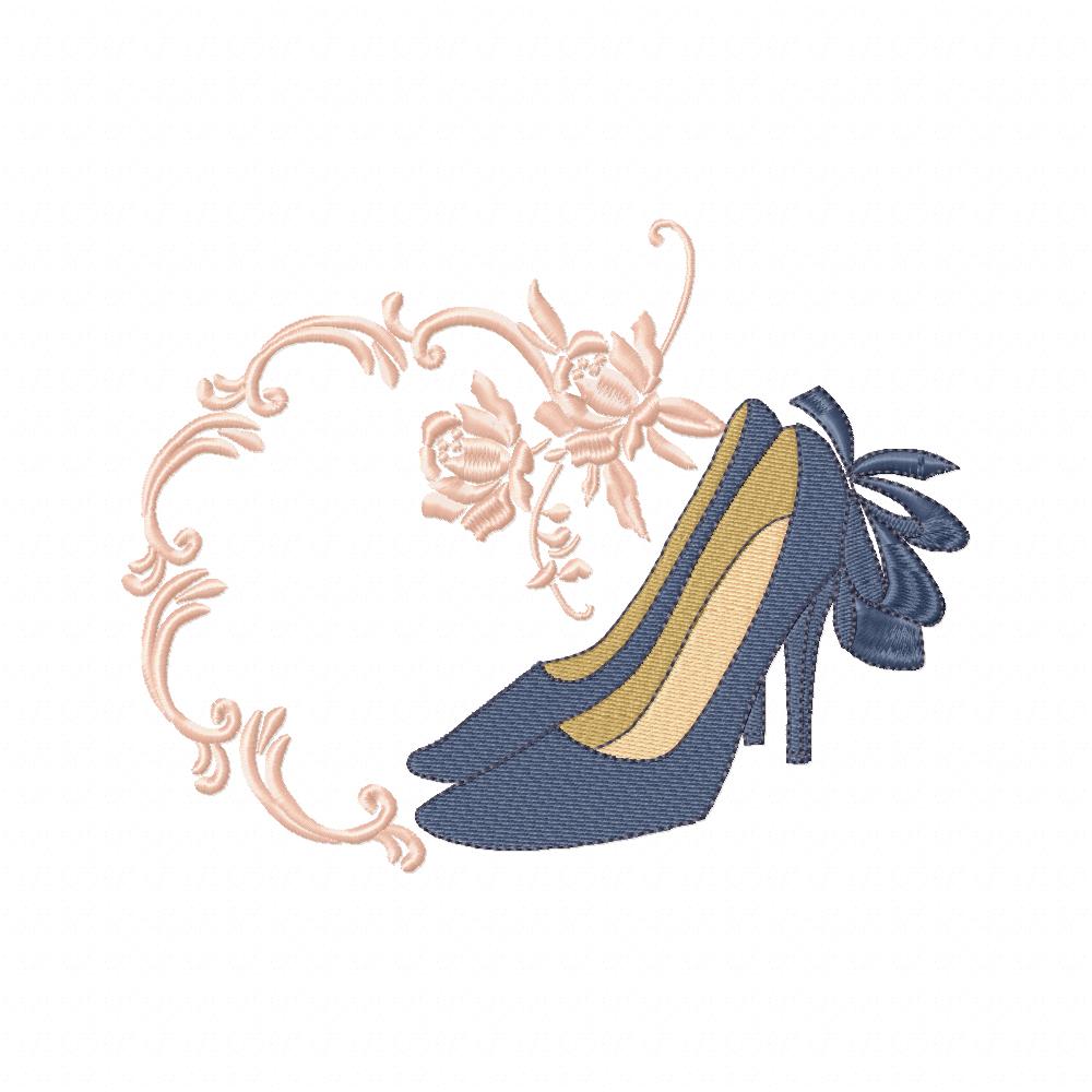 Frame and High Heels - Fill Stitch