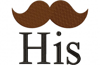 His & Hers Couple Set – Fill Stitch – Machine Embroidery Design