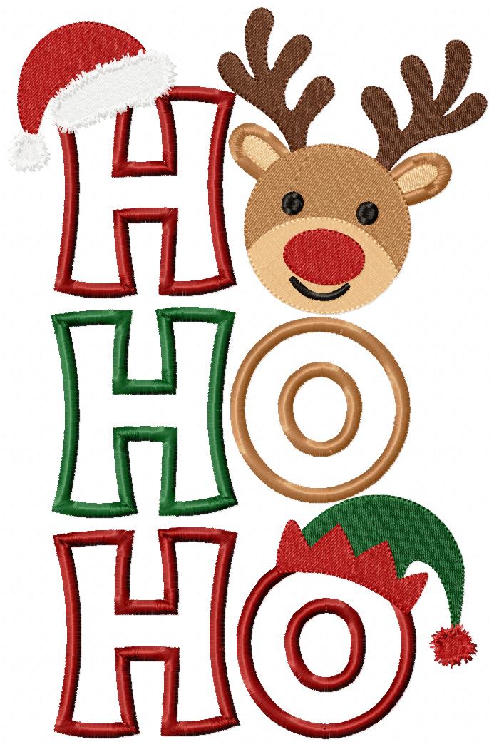 Holiday Ho Ho Ho Character Trio – Applique – Machine Embroidery Design