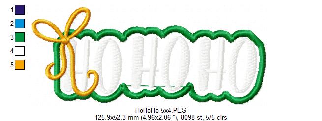 Festive Ho Ho Ho Frame – applique – Machine Embroidery Design