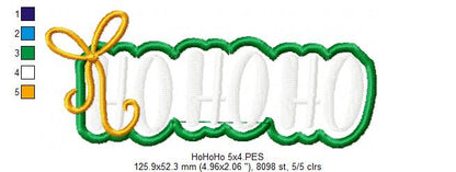 Festive Ho Ho Ho Frame – applique – Machine Embroidery Design