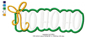 Festive Ho Ho Ho Frame – applique – Machine Embroidery Design