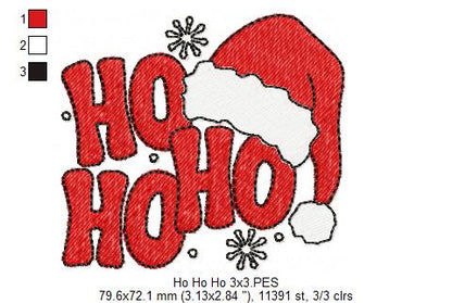 Merry Ho Ho Ho 🎅 – Fill Stitch – Machine Embroidery for Christmas Fun