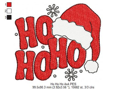 Merry Ho Ho Ho 🎅 – Fill Stitch – Machine Embroidery for Christmas Fun