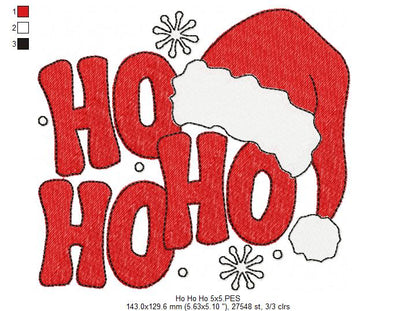 Merry Ho Ho Ho 🎅 – Fill Stitch – Machine Embroidery for Christmas Fun