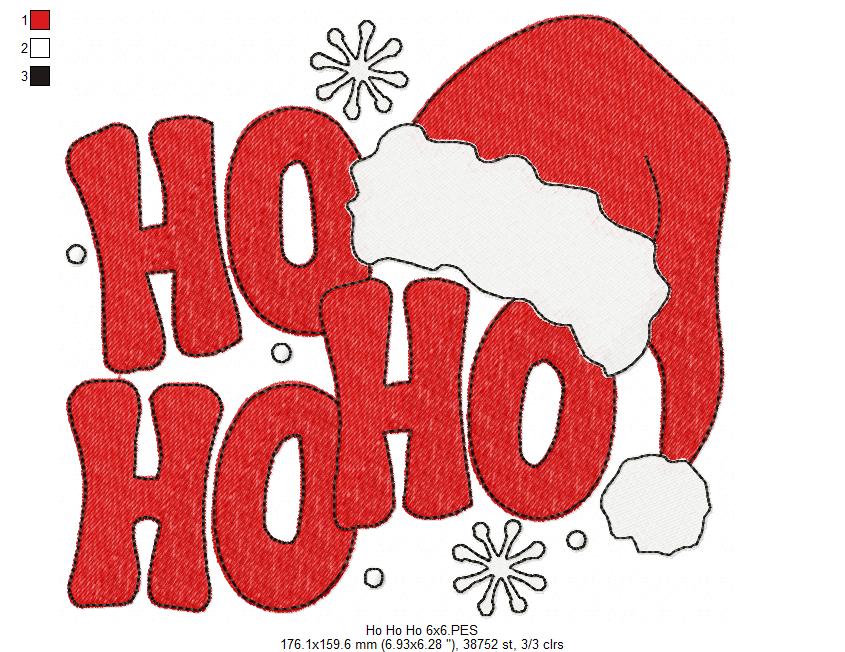 Merry Ho Ho Ho 🎅 – Fill Stitch – Machine Embroidery for Christmas Fun