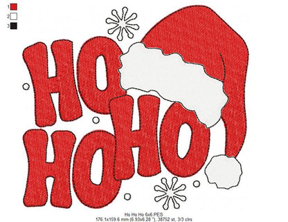 Merry Ho Ho Ho 🎅 – Fill Stitch – Machine Embroidery for Christmas Fun