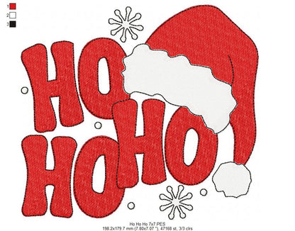 Merry Ho Ho Ho 🎅 – Fill Stitch – Machine Embroidery for Christmas Fun