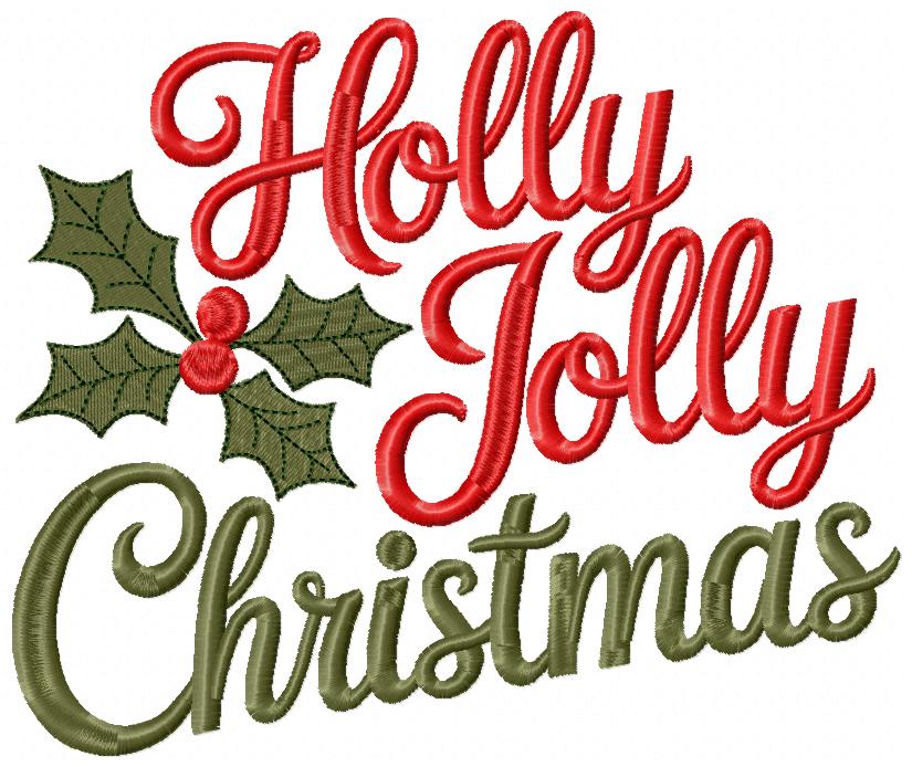Holly Jolly Sparkle – Satin Stitch – Machine Embroidery Design