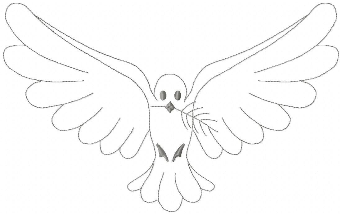 Holy Spirit - Redwork Stitch - Machine Embroidery Design