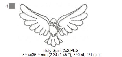 Holy Spirit - Redwork Stitch - Machine Embroidery Design