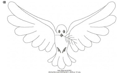 Holy Spirit - Redwork Stitch - Machine Embroidery Design