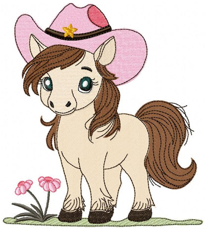Cowgirl Pony Sweetheart – Fill Stitch – Machine Embroidery Design