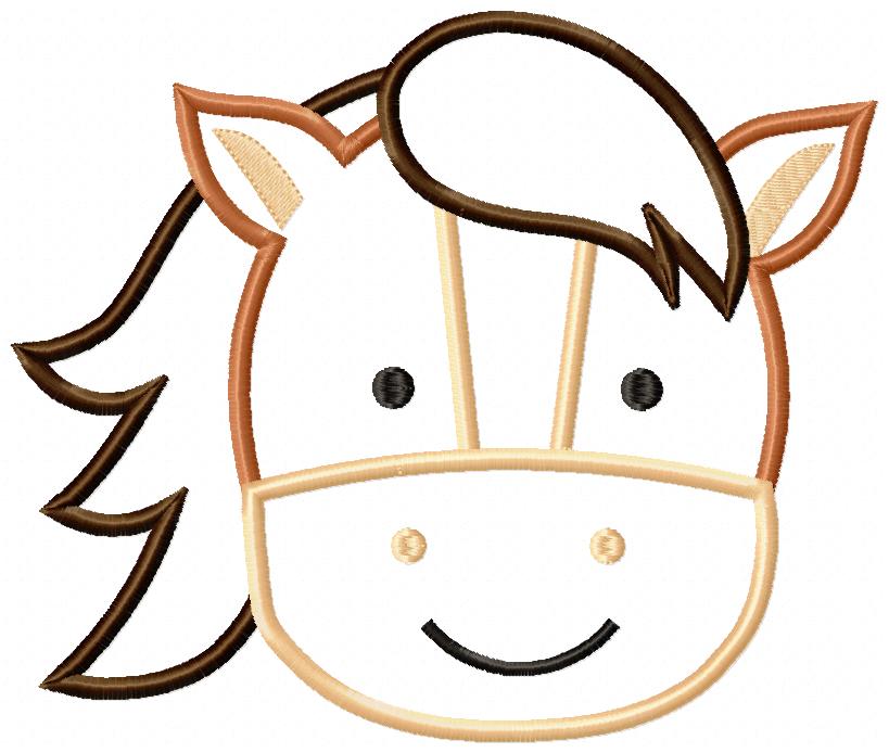 Farmhouse Horse Face - Applique – Machine Embroidery Design