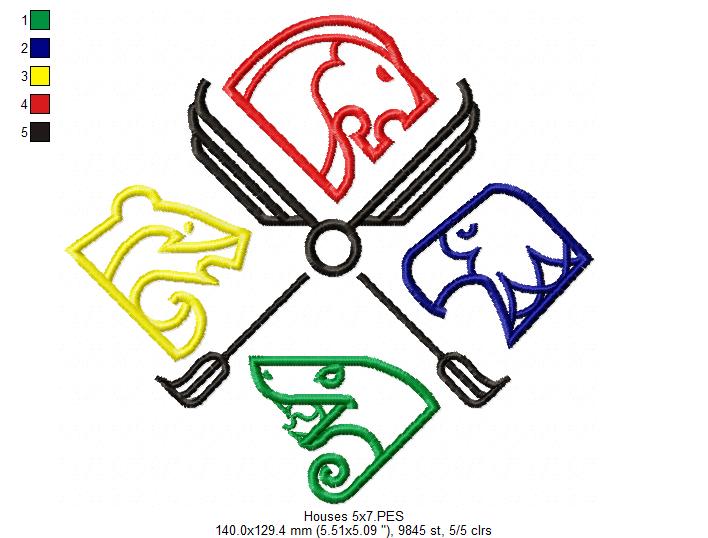 School of Magic Houses - Fill Stitch Embroidery