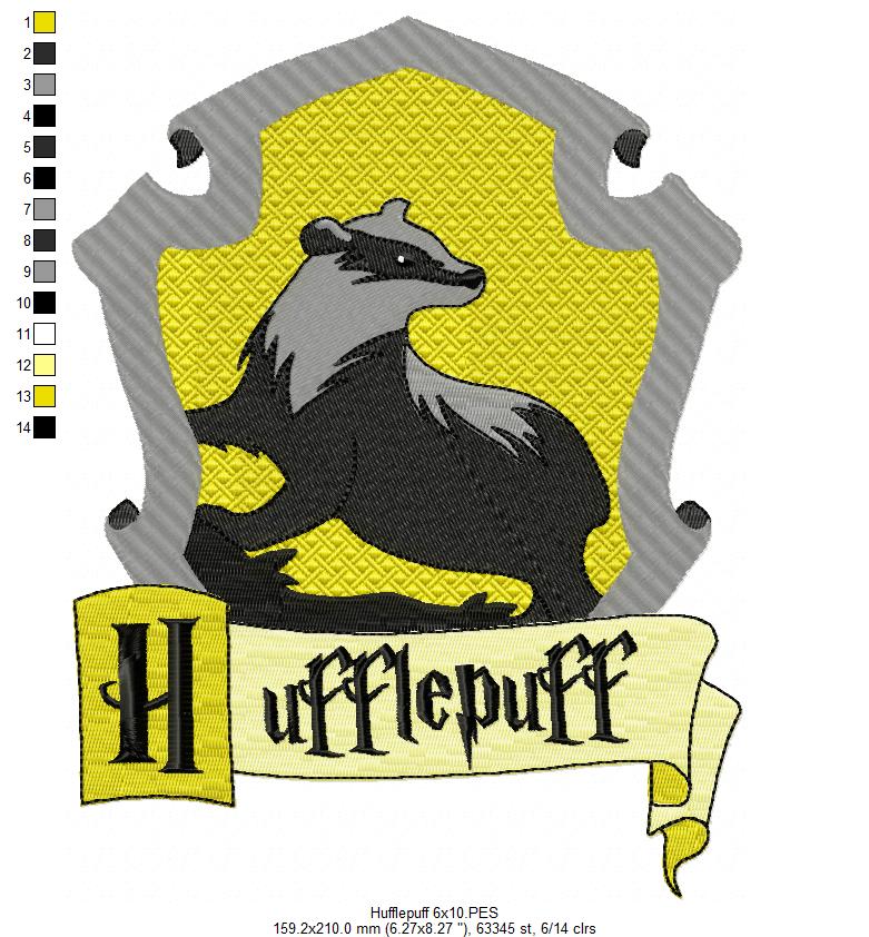 School of Magic Hufflepuff - Fill Stitch - Machine Embroidery Design